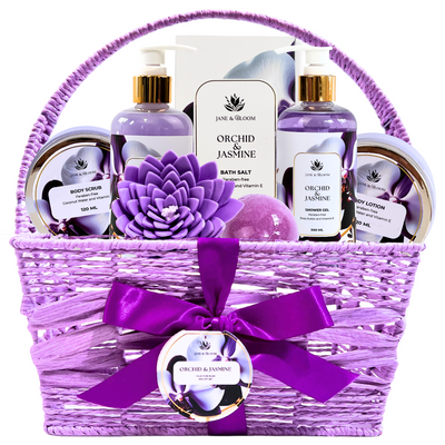 Orchid & Jasmine – Elegant Purple Spa Gift Basket